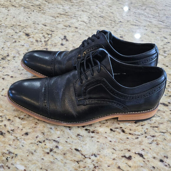 Stacy Adams Mens Dickson Cap Oxford Dress Shoes Size 7.5 M Black - Picture 3 of 8